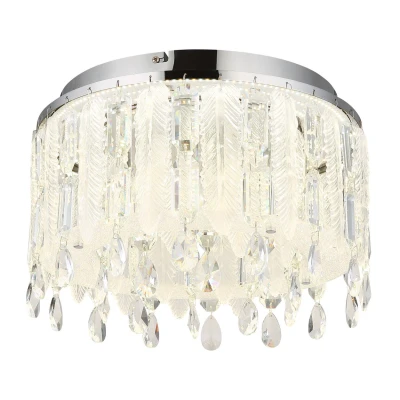 Image of Klunka 38cm Ceiling Light Chrome K5 Crystals LED Dimmable 2700 6000K Remote Control