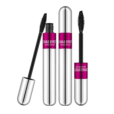 Image of 2 in 1 Lash Cosmetics Vibely Mascara, 4D Silk Fiber Long Mascara Black Waterproof, for Natural Lengthening and Thickening Effect (Red)