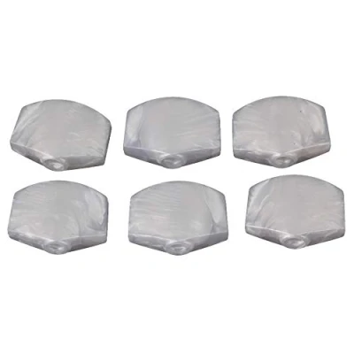 Image of BQLZR White Pearl Universal Guitar Tuner Machine Head Square Buttons Tuning Key Replacement Pack of 6