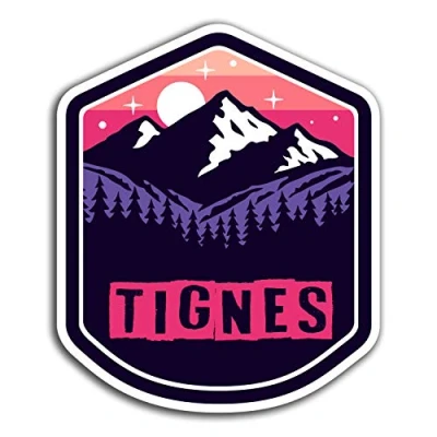 Image of 2 x 10cm Tignes Mountains Vinyl Stickers Travel Sticker Laptop Luggage #23647 (10cm Tall)