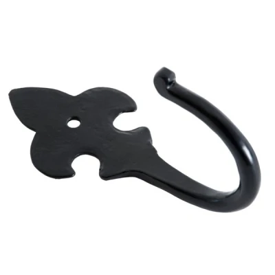 Image of From the Anvil 33834 Fleur de LYS Coat Hook Black