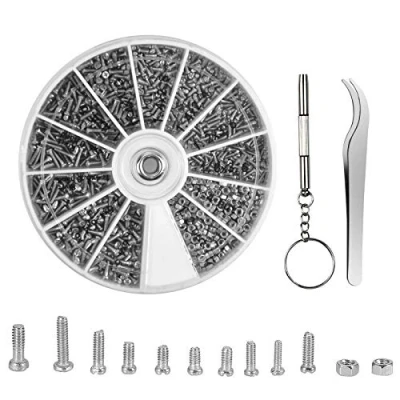 Image of Glasses Repair Kit 1000 pcs Mini Screws and Nuts Eyeglass Tool with Screwdriver Tweezer Assorted Set for Eyeglasses Sunglasses Spectacle Watches