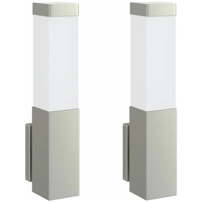 Image of Outdoor Wall Lights 2 pcs Silver Stainless Steel IP44 Vidaxl