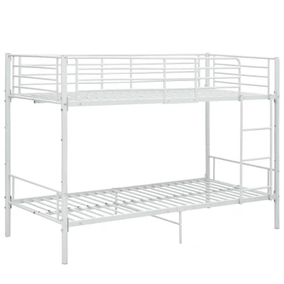Image of vidaXL Bunk Bed without Mattress White Metal 90x200cm