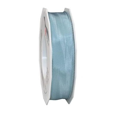 Image of Präsent Lyon Wired Taffeta Ribbon Aquamarine 25 mm Width, m Length