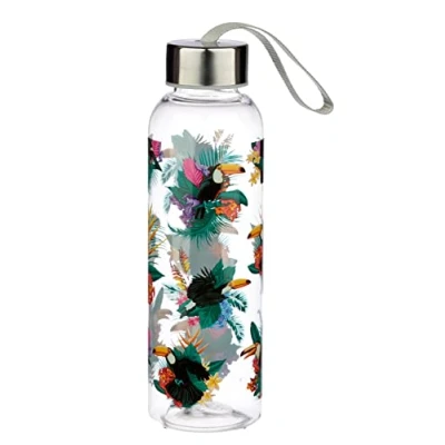 Image of Puckator Toucan Party Drinks Bottle Reusable Water For Girls And Boys With A Metal Lid Bpa Free School Nursery Translucent Cute Animal Design Pp 500ml