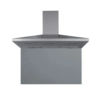 Image of SIA CHL90SS 90cm Stainless Steel Chimney Hood Fan And Toughened Glass Splashback