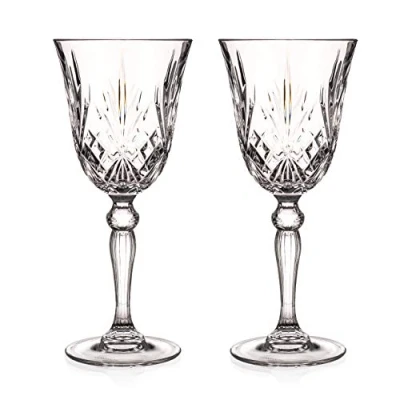 Image of DIAMANTE Chatsworth Wine Glasses Made from Premium Lead Free Crystal Set of 2