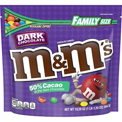 Image of M&amp;M&#039;S, 50% Cacao Dark Chocolate Candies, 19.2 Oz Bag
