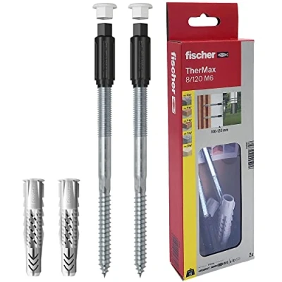 Image of Fischer 45682 8/120 M6 B &quot;Thermax&quot; Stand Off Installation Multi Colour (2 Piece)
