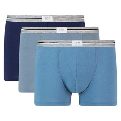 Image of DIM Men&#039;s Ultra Resist Durable Stretch Cotton x3 Boxer, Denim Blue/Grey, M