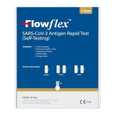 Image of Flowflex One Step Lateral Flow Test Kit 5 tests For Sars CoV 2 Antigen Covid 19 Self Testing Rapid Not Travel