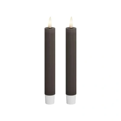 Image of Deluxe Homeart Indoor Flameless LED Taper Dinner Candle 2 Set with Real Flame™ Technology Battery Powered Candles (15 cm, Mocha)