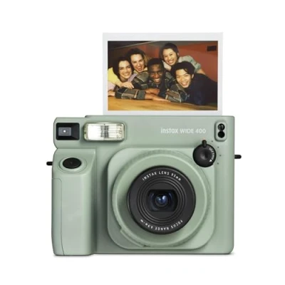 Image of instax WIDE 400 instant camera, Automatic exposure and flash control, picture format, tripod socket, Green, Film sold separately