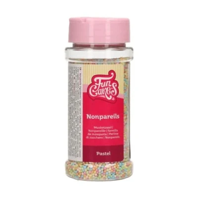 Image of FunCakes Nonpareils Pastel: Cake Sprinkles, Great Taste, Perfect for Decorating, Hundreds and Thousands Sprinkles. 80 g.