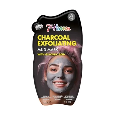 Image of 7th Heaven Charcoal Mud Face Mask with Glycolic Acid Exfoliating All Skin Types