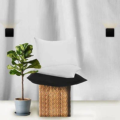 Image of 200 Thread Count Pillow Cases 2 Pack 100% Egyptian Cotton Plain Covers 50 x 75 Envelope Closure Pillowcases White
