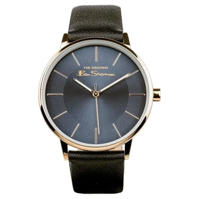 Image of Ben Sherman Black Strap Blue Sunray Dial Watch