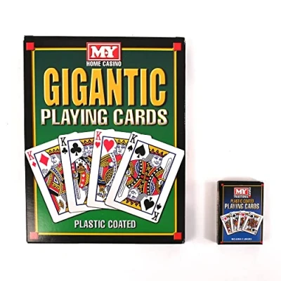 Image of M.Y Deck of Giant Playing Cards A4 Waterproof Ideal for Parties Garden Games &amp; Outdoor