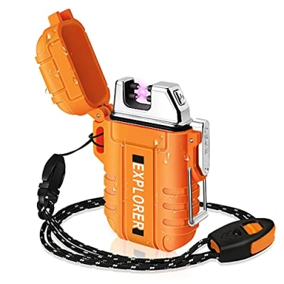 Image of lafagiet USB Rechargeable Lighter, Waterproof Arc Lighters for Camping Hiking Outdoor Survival &amp; Tactical