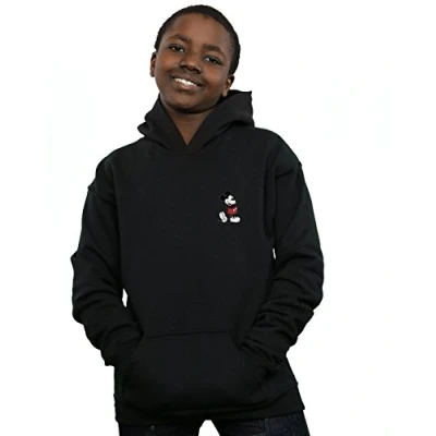 Image of Disney Boys Mickey Mouse Kickin Retro Chest Hoodie Black 9 11 Years