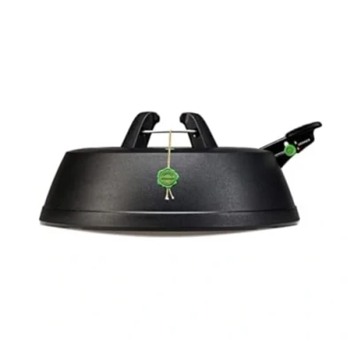 Image of KRINNER® Green Line Comfort Grip m Recycled Christmas Tree Stand with Foot Pedal Single Rope Technology 3.5 Litre Water Tank for Height up to 2.5 Made in Germany 94229, Black