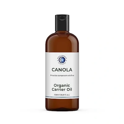 Image of Mystic Moments Organic Canola (Rapeseed) Carrier Oil 1 Litre Pure &amp; Natural Perfect For Hair, Face, Nails, Aromatherapy, Massage and Dilution Vegan GMO Free