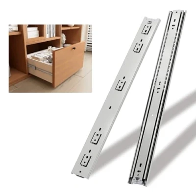 Image of NECILO Heavy Duty Drawer Runner Without Lock, 950mm Silver 68kg Load Capacity Slides, Full Extension Ball Bearing, Suitable for Motorhome and Large Storage Cabinets, Side Mount, 1 pair(2 packs)