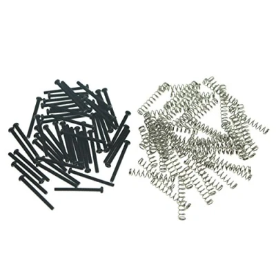 Image of KAISH 50pcs American Thread Humbucker Pickup Height Screws Guitar with Springs for Gibson/EMG/Seymour Duncan/Dimarzio Black