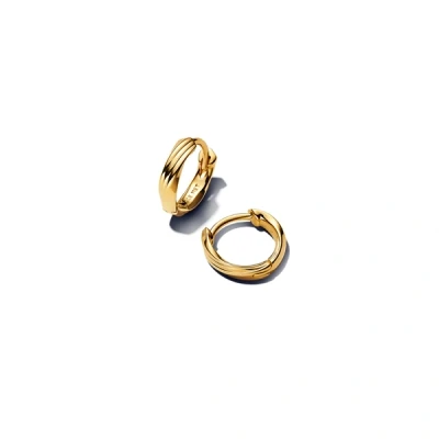 Image of Pandora Gold Twisted Huggie Earrings