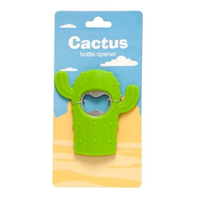 Image of CKB LTD® Cactus Novelty Bottle Opener Ideal for Cocktail Parties Made from Silicone and Stainless Steel