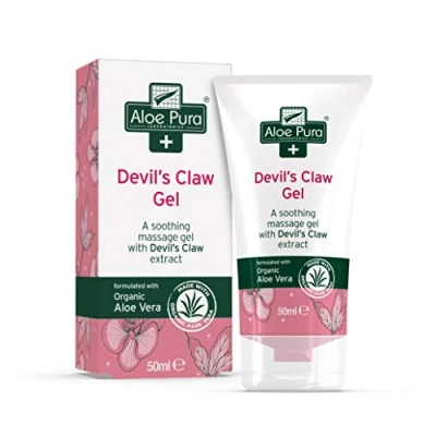 Image of Aloe Pura Devil&#039;s Claw Gel with Organic Vera, Natural, Vegan, Cruelty Free, Paraben &amp; SLS Soothing, 50ml