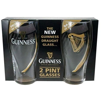 Image of Guinness Logo Unisex Pint Glass Transparent, Glass,
