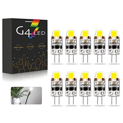 Image of G4 LED Light Bulbs, AC/DC 12 24V 2W Dimmable Lamp Cool white 6000K 180LM, Replacement for 20W Halogen No Flickering, 10pcs