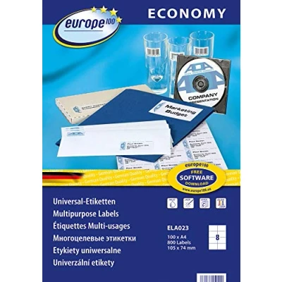 Image of Avery Zweckform ELA023 e100 Labels 105x74 mm Laser Copy Inkjet 100 Sheets