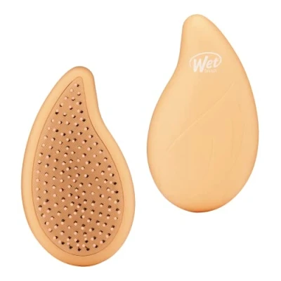 Image of WetBrush Go Green Palm Detangler with Ultra Soft Intelliflex Bristles to Gently Separate Knots Ease, Unique Shape for Comfort Fit, Infused Coconut Oil Hair, Orange