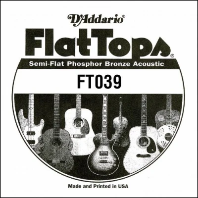 Image of D&#039;Addario .039 Semi Flat Phosphor Bronze Single String for Acoustic Guitar