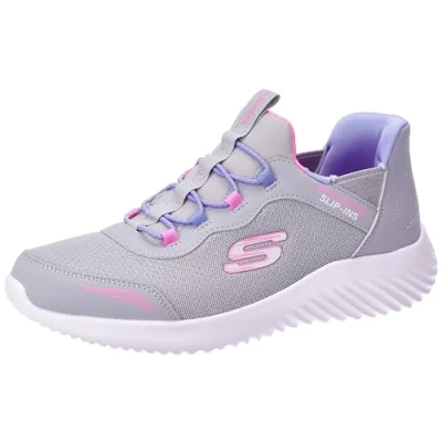 Image of Skechers Bounder Trainers for kids, Size: 2, Grey Synthetics/textile