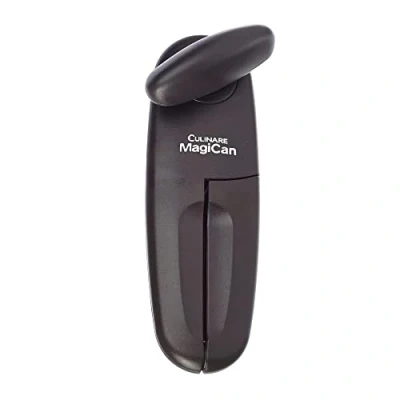 Image of Culinare C10001 MagiCan Tin Opener Graphite Plastic/Stainless Steel Manual Can Comfortable Handle for Safety and Ease