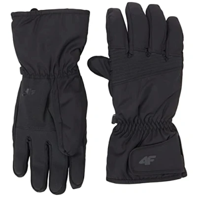 Image of 4F Men&#039;s SKI Gloves REM001 Jeans, DEEP Black, S