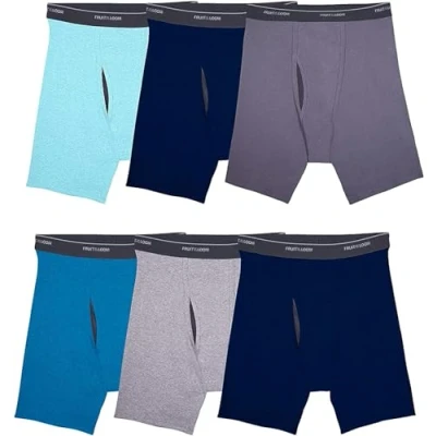 Image of Fruit of the Loom Men&#039;s Coolzone Boxer Briefs, Moisture Wicking &amp; Breathable, Multipacks, 6 Pack Assorted Colors, 3XL (Pack 6)