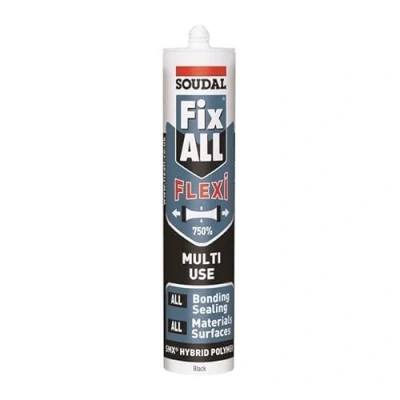 Image of Soudal Fix ALL Flexi Hybrid Polymer Bonding Sealant Adhesive &amp; Filler Size 290ml (Black)