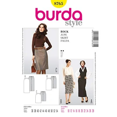 Image of Burda B8765 Skirt Sewing Pattern 19 x 13 cm