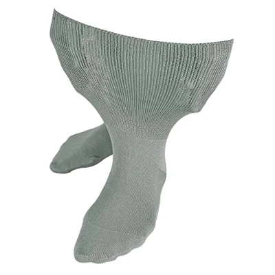 Image of Dr.Socks Extra Wide Bamboo Oedema Socks Mens &amp; Ladies for Swollen Feet Ankles Legs Diabetics (12 14, Grey)