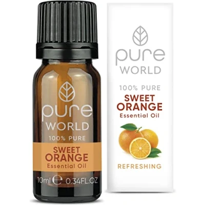 Image of Pure World Orange Essential Oil 10ML for Bath, Massage, Cold Pressed Therapeutic Grade 100% &amp; Undiluted