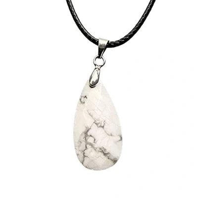 Image of VIE Teardrop Faceted Pendant (Howlite)