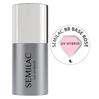 Image of Semilac BB Rose Pink Base Coat For Gel Nail Polish. Strengthening Soak Off Protection. Easy to Apply. Home Salon &amp; Professional Use. 7ml