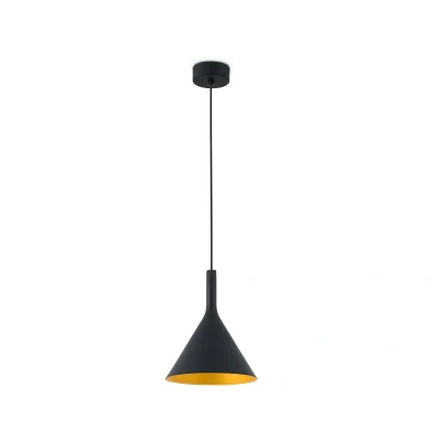 Image of Pam LED Large Dome Ceiling Pendant Light Black, Gold