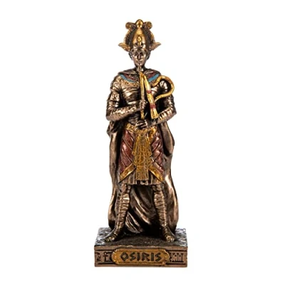 Image of BEAUTIFUL GREEK STATUES Osiris Egyptian God Resin Figurines Hand Painted Bronze Miniature Statue 3.5 Inches