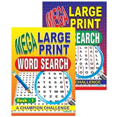 Image of Martello P2174 Mega Large Print A4 Word Search Puzzle Books Set of 2